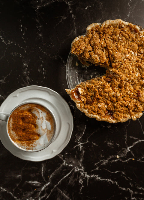 Apple Cranberry Pie & Crumble Topping with Coffee | Wild Iris Coffeehouse & Bakery