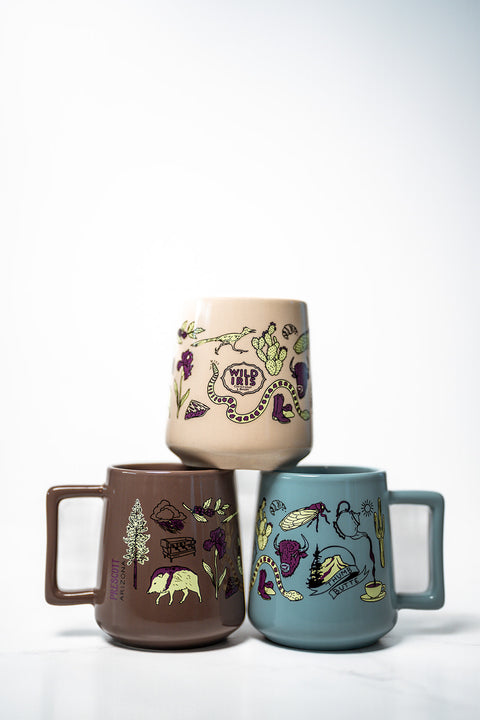 Wild Iris 17 oz Coffee Ceramic Cups