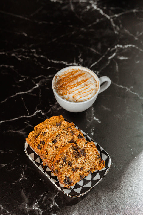 Pumpkin Chocolate Chip Loaf with Coffee | Wild Iris Coffeehouse & Bakery
